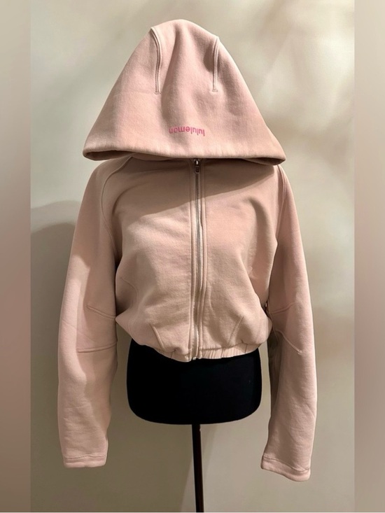lululemon athletica Tops - Lululemon Light Pink Full Zip Cropped Scuba Hoodie size large